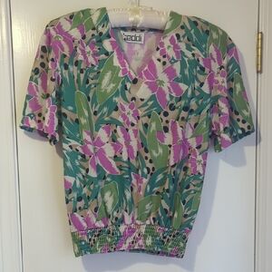 Retro Floral 80s Top